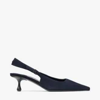 Amel 50 Zapatos de ante azul marino con talón abierto