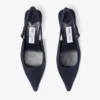 Amel 50 Zapatos de ante azul marino con talón abierto Amel 50 Zapatos de ante azul marino con talón abierto