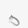 Anillo de corazón Anillo de corazón con acabado plateado y cristales Anillo de corazón Anillo de corazón con acabado plateado y cristales