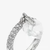 Anillo de corazón Anillo de corazón con acabado plateado y cristales Anillo de corazón Anillo de corazón con acabado plateado y cristales