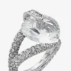 Anillo doble con corazón Anillo doble con corazón y cristales con acabado plateado Anillo doble con corazón Anillo doble con corazón y cristales con acabado plateado