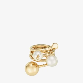 Anillo Jc Multi Pearl: anillo de metal con acabado dorado y perlas