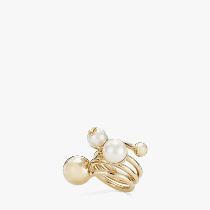 Anillo Jc Multi Pearl: anillo de metal con acabado dorado y perlas Anillo Jc Multi Pearl: anillo de metal con acabado dorado y perlas