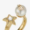 Anillo Jc Star Pearl Anillo de metal con acabado dorado, estrella de cristal y perla