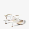 Aren Sling Back 45: sandalias de malla con cristales blancos y charm de perla Aren Sling Back 45: sandalias de malla con cristales blancos y charm de perla
