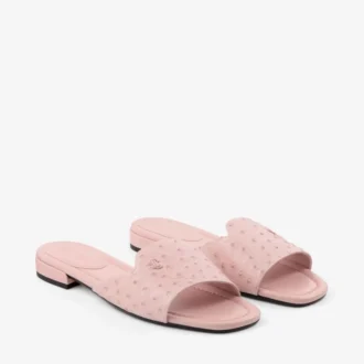 Bailarinas Dina de piel de avestruz rosa