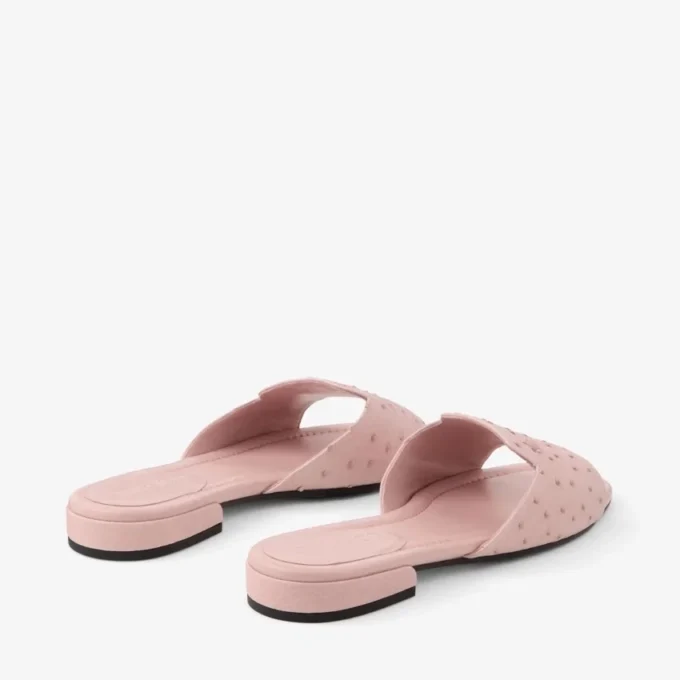 Bailarinas Dina de piel de avestruz rosa Bailarinas Dina de piel de avestruz rosa