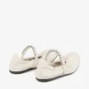 Bailarinas Jade de piel napa suave color latte con tiras de cristales