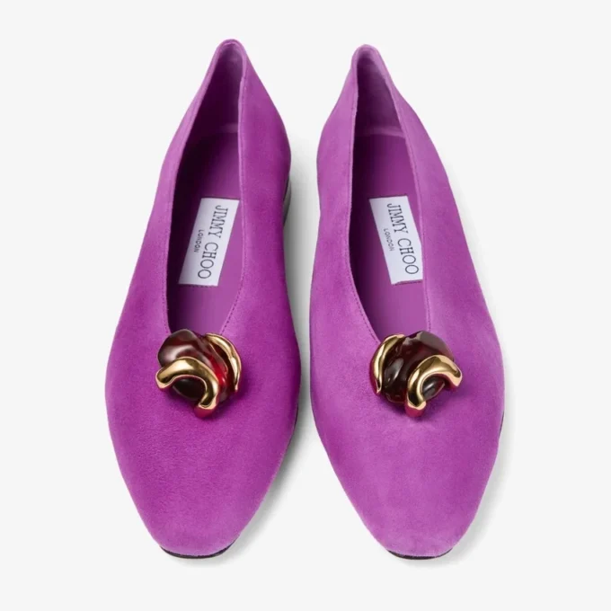 Bailarinas Margot de ante color orquídea violeta Bailarinas Margot de ante color orquídea violeta