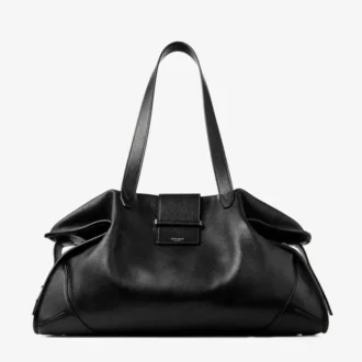 Bar Holdall Bolso de viaje grande de cuero negro estilo Biker