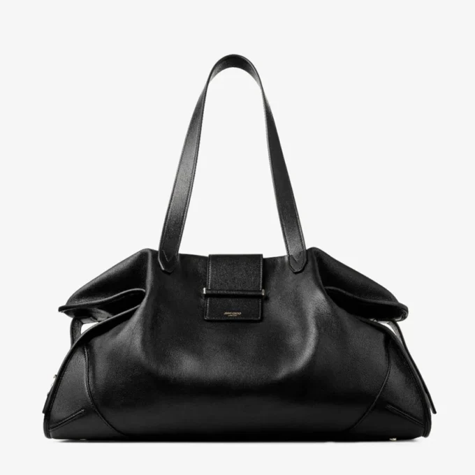 Bar Holdall Bolso de viaje grande de cuero negro estilo Biker