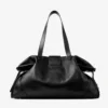 Bar Holdall Bolso de viaje grande de cuero negro estilo Biker