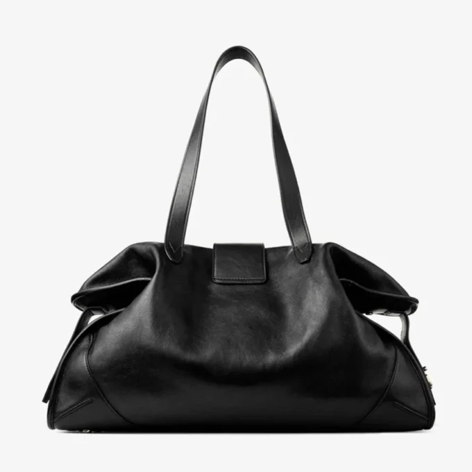 Bar Holdall Bolso de viaje grande de cuero negro estilo Biker