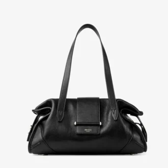Bar Holdall Bolso de viaje mediano de cuero negro estilo Biker