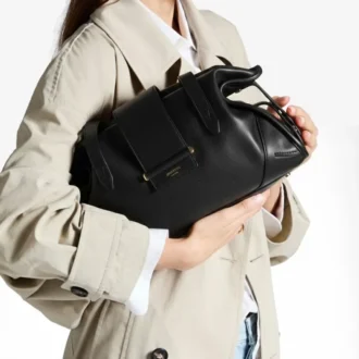 Bar Holdall Bolso de viaje mediano de cuero negro estilo Biker