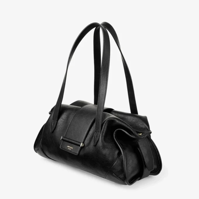 Bar Holdall Bolso de viaje mediano de cuero negro estilo Biker