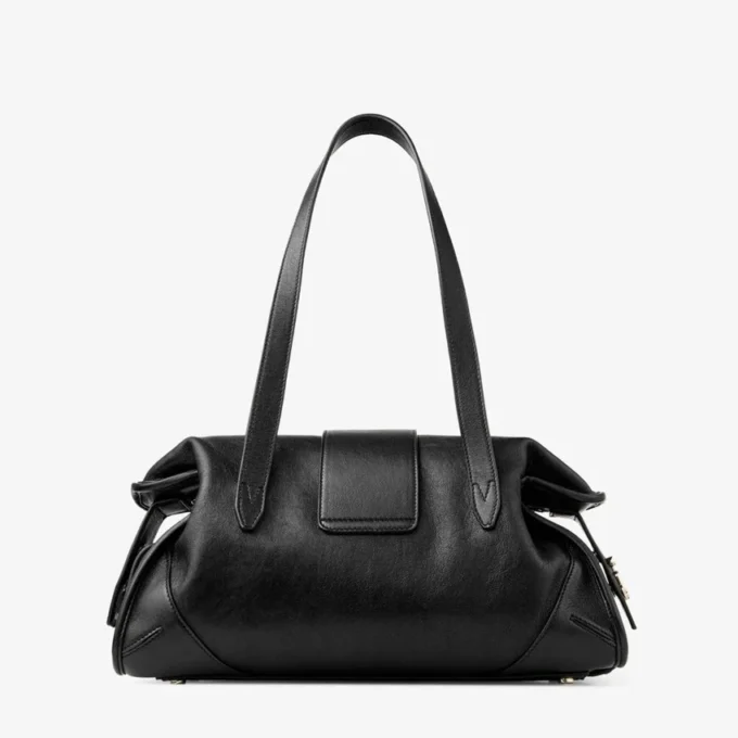 Bar Holdall Bolso de viaje mediano de cuero negro estilo Biker