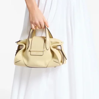 Bar Holdall Bolso de viaje pequeño de cuero Biker color Buttermilk