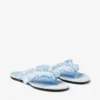 Bay Flat Riviera Blue Mix Sandalias planas de lona deshilachada con motas Bay Flat Riviera Blue Mix Sandalias planas de lona deshilachada con motas