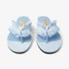 Bay Flat Riviera Blue Mix Sandalias planas de lona deshilachada con motas Bay Flat Riviera Blue Mix Sandalias planas de lona deshilachada con motas