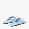 Bay Flat Riviera Blue Mix Sandalias planas de lona deshilachada con motas Bay Flat Riviera Blue Mix Sandalias planas de lona deshilachada con motas
