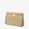 Bolsa Avenue de rafia bordada en dorado y capuchino oscuro metalizado Bolsa Avenue de rafia bordada en dorado y capuchino oscuro metalizado