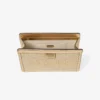 Bolsa Avenue de rafia bordada en dorado y capuchino oscuro metalizado Bolsa Avenue de rafia bordada en dorado y capuchino oscuro metalizado