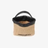 Bolsa con cordón y asa superior Bolsa con cordón de rafia suave natural y negra con ribetes de cuero Bolsa con cordón y asa superior Bolsa con cordón de rafia suave natural y negra con ribetes de cuero