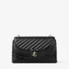 Bolso bandolera Curve mediano en piel Biker acolchada negra