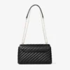 Bolso bandolera Curve mediano en piel Biker acolchada negra