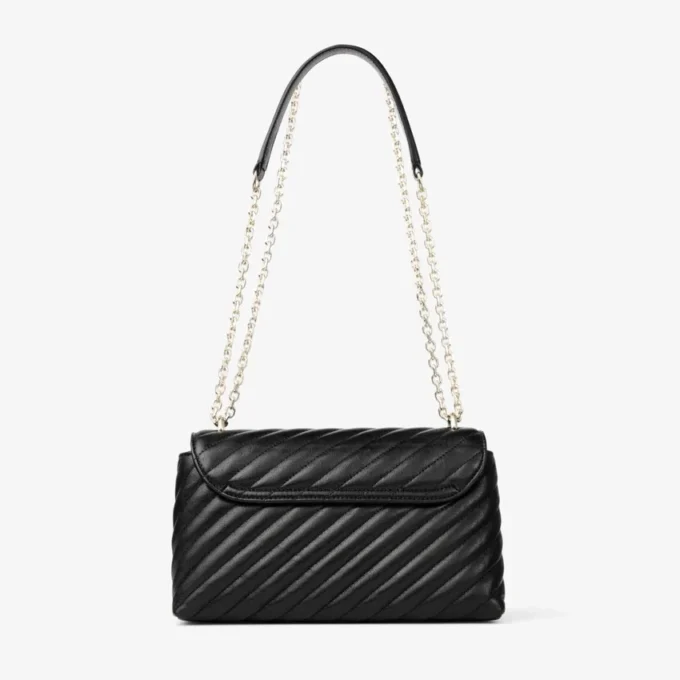 Bolso bandolera Curve mediano en piel Biker acolchada negra