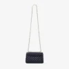 Bolso bandolera Curve pequeño Bolso bandolera de piel Biker acolchada en color marino