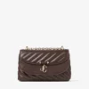 Bolso bandolera Curve pequeño en piel Biker acolchada color chocolate Bolso bandolera Curve pequeño en piel Biker acolchada color chocolate