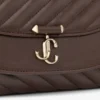 Bolso bandolera Curve pequeño en piel Biker acolchada color chocolate Bolso bandolera Curve pequeño en piel Biker acolchada color chocolate