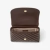 Bolso bandolera Curve pequeño en piel Biker acolchada color chocolate Bolso bandolera Curve pequeño en piel Biker acolchada color chocolate