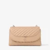 Bolso bandolera mediano Curve en piel Biker acolchada Chai