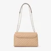 Bolso bandolera mediano Curve en piel Biker acolchada Chai