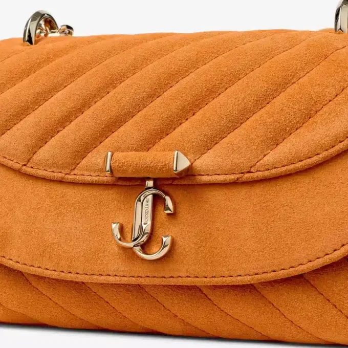 Bolso bandolera pequeño Curve en ante acolchado naranja atardecer Bolso bandolera pequeño Curve en ante acolchado naranja atardecer