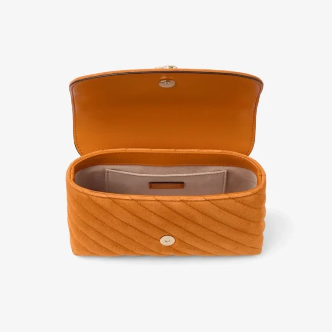 Bolso bandolera pequeño Curve en ante acolchado naranja atardecer Bolso bandolera pequeño Curve en ante acolchado naranja atardecer