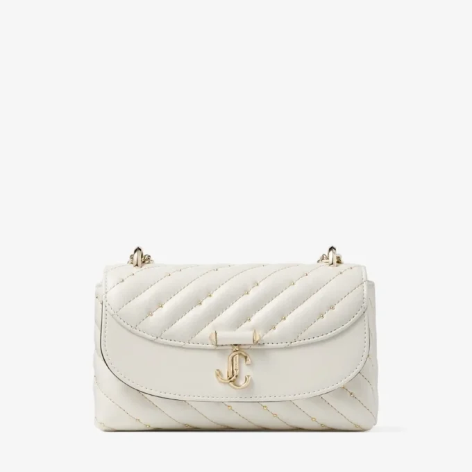 Bolso bandolera pequeño Curve en piel napa acolchada color latte Bolso bandolera pequeño Curve en piel napa acolchada color latte