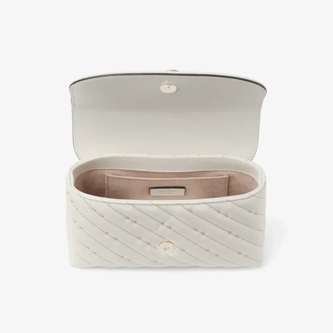 Bolso bandolera pequeño Curve en piel napa acolchada color latte Bolso bandolera pequeño Curve en piel napa acolchada color latte
