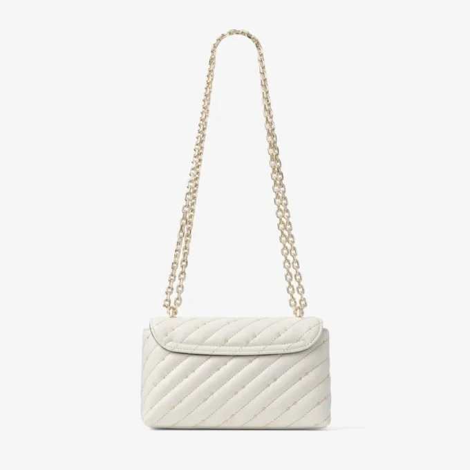 Bolso bandolera pequeño Curve en piel napa acolchada color latte Bolso bandolera pequeño Curve en piel napa acolchada color latte