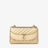 Bolso bandolera pequeño Curve en piel napa metalizada acolchada dorada Bolso bandolera pequeño Curve en piel napa metalizada acolchada dorada
