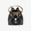 Bolso Bon Bon Biker de piel negra con cierre de perlas Bolso Bon Bon Biker de piel negra con cierre de perlas