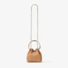 Bolso Bon Bon de ante color toffee con cierre de esfera metálica Bolso Bon Bon de ante color toffee con cierre de esfera metálica