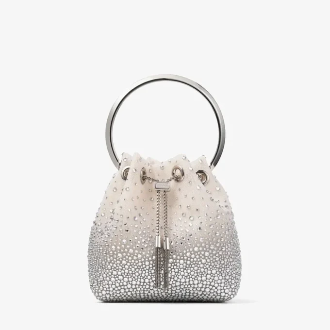 Bolso Bon Bon de malla de cristal blanco Bolso Bon Bon de malla de cristal blanco