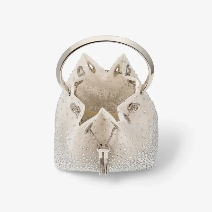 Bolso Bon Bon de malla de cristal blanco Bolso Bon Bon de malla de cristal blanco