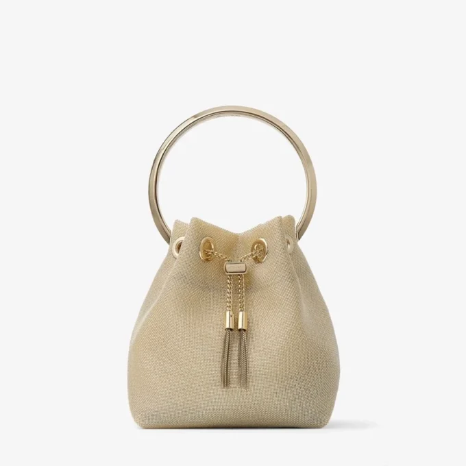 Bolso Bon Bon de malla metalizada color champán Bolso Bon Bon de malla metalizada color champán