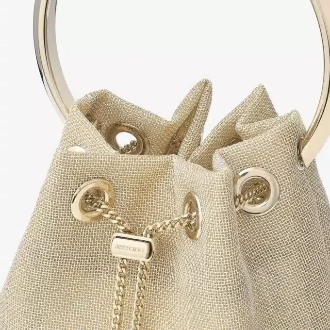 Bolso Bon Bon de malla metalizada color champán Bolso Bon Bon de malla metalizada color champán