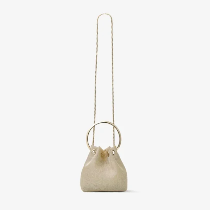 Bolso Bon Bon de malla metalizada color champán Bolso Bon Bon de malla metalizada color champán
